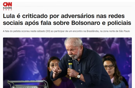 É falso o tweet do candidato à presidência Lula sobre suposto confisco de fuzis dos policiais